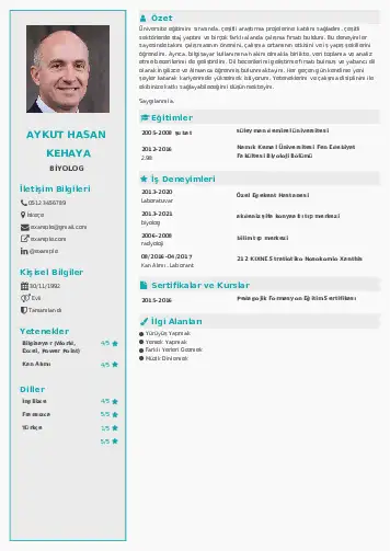 Biyolog CV Örnekleri cv indir